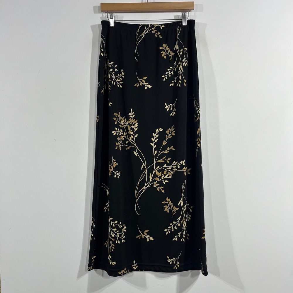 Allison Taylor VTG 90s Fairy Grunge Witchy Dark Floral Maxi Skirt Medium Made